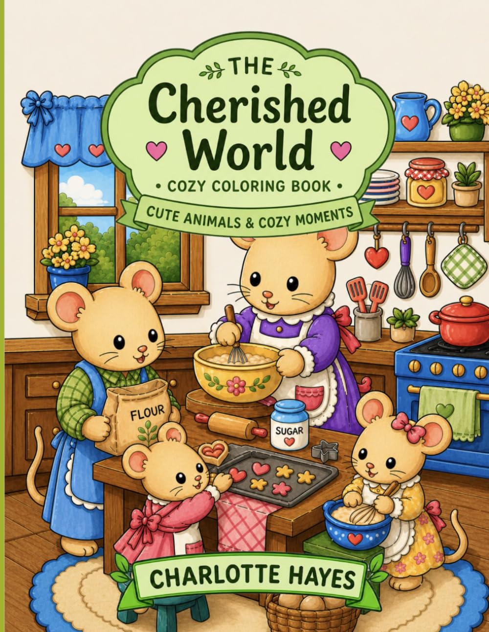 The Cherished World: A Cozy Coloring Book of Adorable Animal Friends and Families for Relaxing Everyday Moments