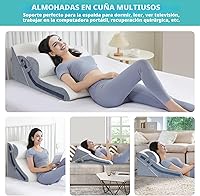 Vista 8 de Almohada de cuña para dormir, juego de almohada ortopédica de cuña de cama, 15 en 1, 3 piezas, almohada de cuña de espuma viscoelástica ajustable
