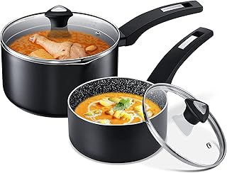 Sponsored Ad - Saucepan with Lid - 3 Quart Pot + 1.5 Quart, Pans, Saucepan Set, Nonstick Sauce Pan with Lid, Sauciers, Xyl...