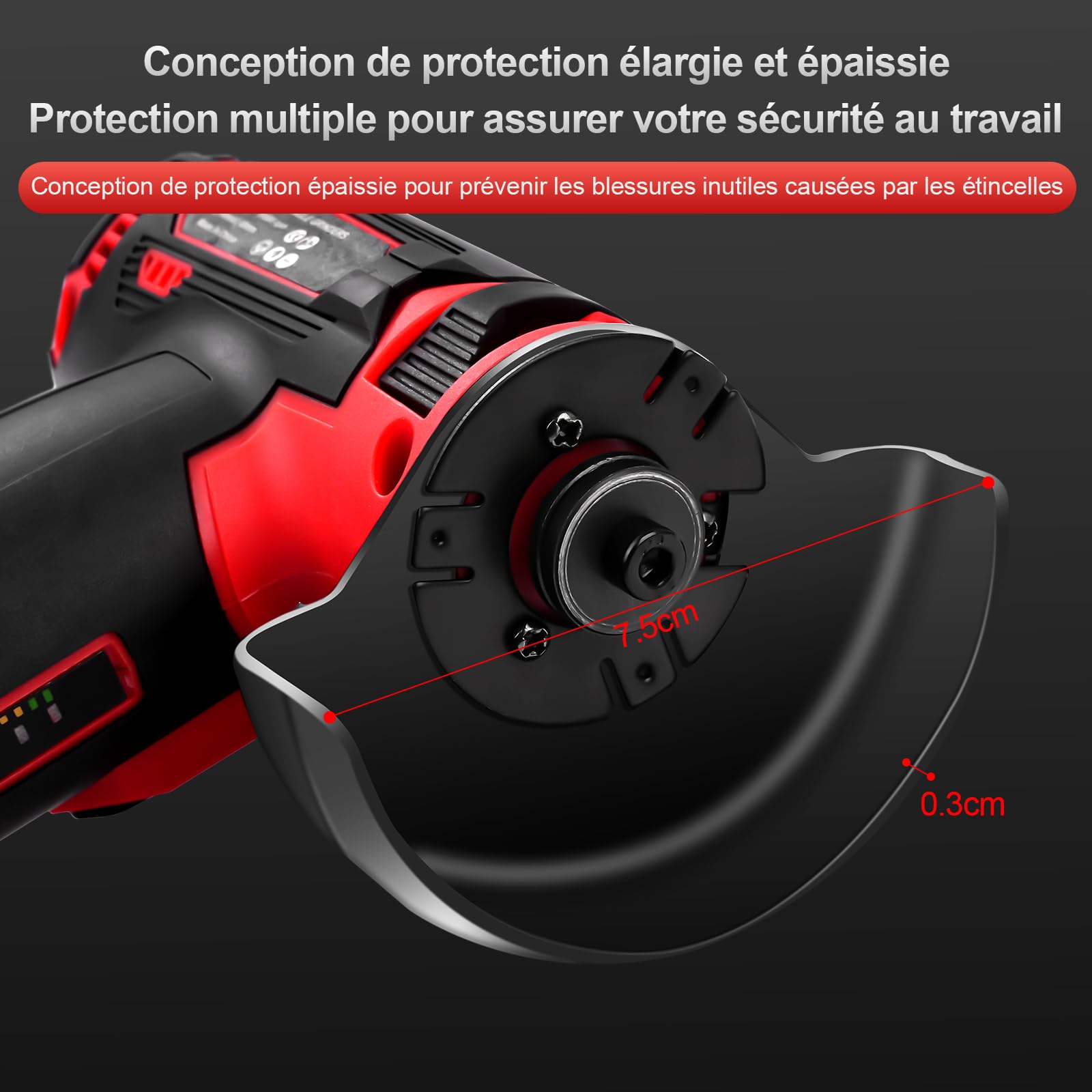 Mini Meuleuse D'Angle Sans Fil, 19500RPM 76mm Mini Disqueuse Sans Fil Portative Outil De Meulage éLectrique Avec 2 Batteries 12V 1300mAh Et Disque De Meulage Pour Meulage, Polissage, DéCoupe