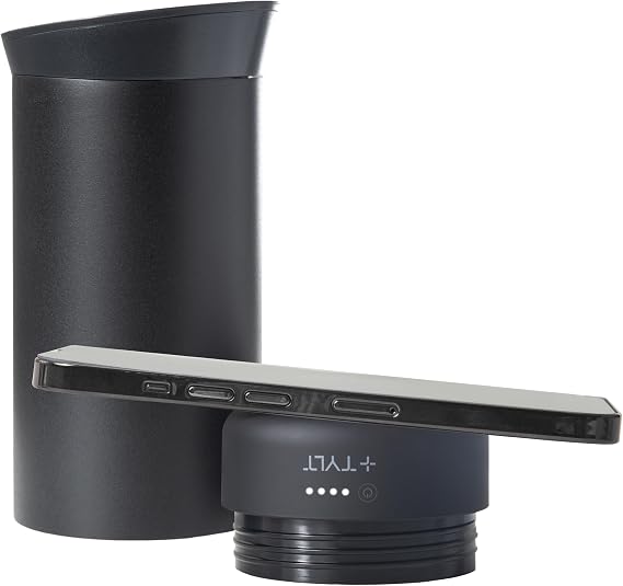 TYLT Professional Series Smart Coffee Mug 12oz Temperature Control Beverage Warmer with Wireless Fast Charging Technology USB-C Powered Multiple Temperature Settings LED Display Black