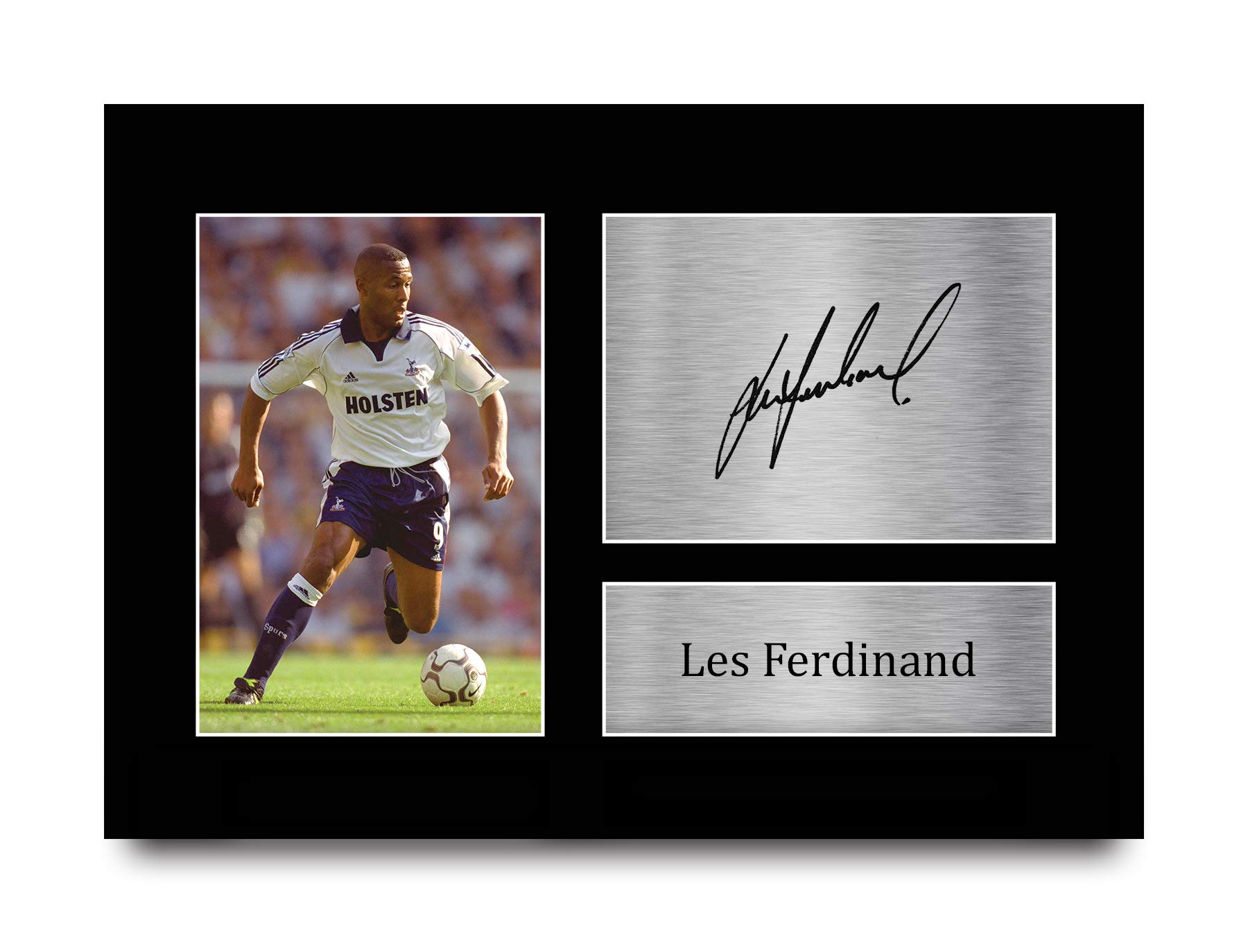 HWC Trading A4 Les Ferdinand Tottenham Hotspurs Spurs Gifts Printed Signed Autograph Picture for Fans and Supporters - A4
