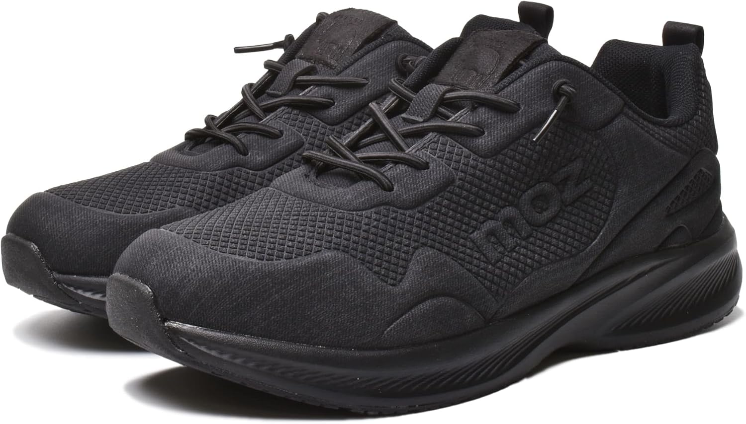 [モズ] ウォーキングシューズ メンズ スニーカー 防水 軽量 低反発クッションインソール 脱ぎ履き楽ちん ゴムレース エンボス加工 4273