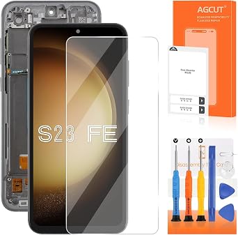 INCELL for Samsung Galaxy S23 FE Screen Replacement for Samsung S23 FE LCD Display S711B SM-S711W SM-S711U LCD Digitizer Touch Assembly Repair Parts Black with Frame