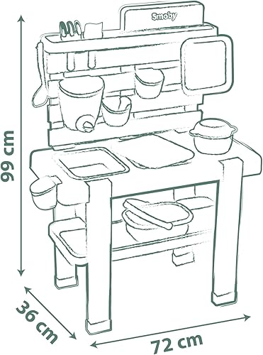 Miniatura 4 de Smoby Life Mud - Juego de cocina con 11 accesorios, material reciclado tratado anti-UV a partir de 3 años, fabricado en Francia