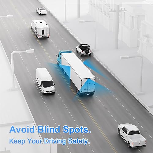 Miniatura 5 de Fookoo Sistema de cámara de respaldo inalámbrico HD de 7 pulgadas, monitor de pantalla dividida cuádruple de 1080P de 7 pulgadas, cámaras de visión