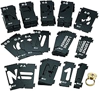 Vista 1 de Rockler Router Letter Template Set (1-1/2”H - 99 Pieces) – State Park Font Letter Router Template – Interlocking Sign Making Templates w/Letters