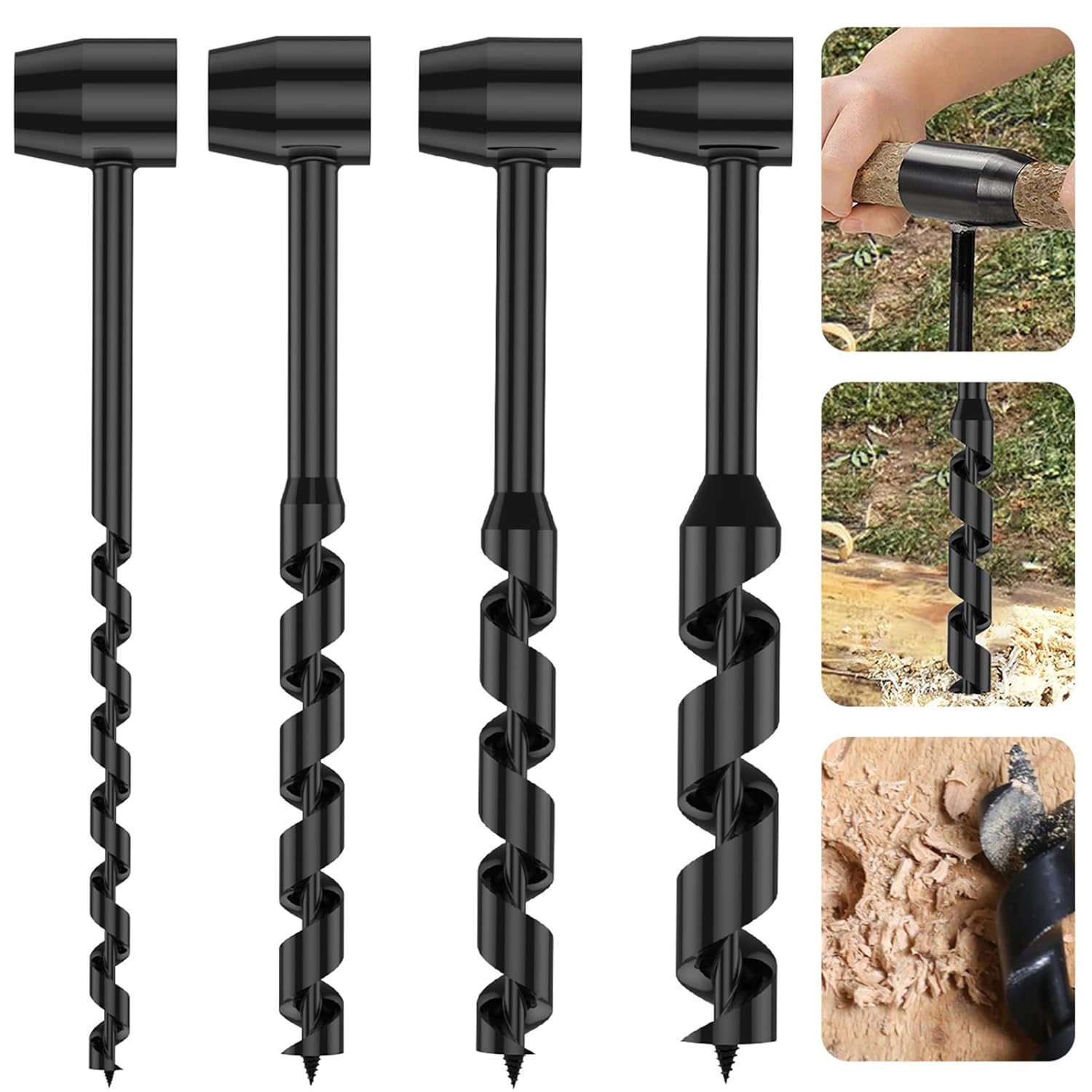 1 PCS Multipurpose Manual Survival Drill Bit, Scotch Eye Wood Auger Drill Bit for Camping, Bushcrafting, Outdoor, Hiking (0.75inch/19mm)