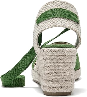 U-lite Womens Espadrille Wedge Sandals Closed Toe Platform Lace Up Ankle Strap Slingback Summer Dress Shoes