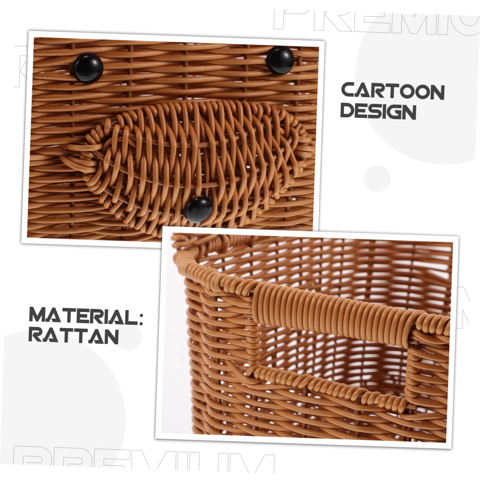 Didiseaon Cestino in Rattan Decorativo per Arredamento Domestico Cesto Portaoggetti Multifunzionale Resistente