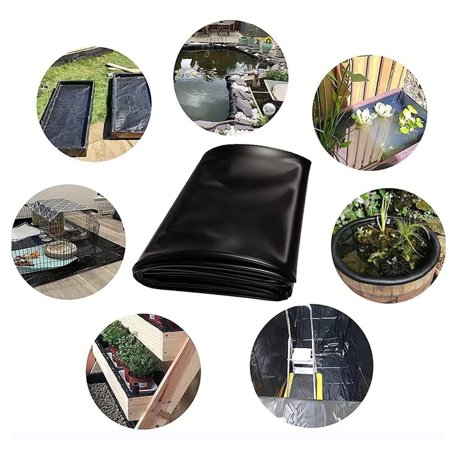 Generisch Folia do stawu, wytrzymała folia HDPE do stawu 4 x 6 m – trwała folia na grządki ogrodowe do fontann, wodospadów i ogrodów wodnych – mała folia do stawu o grubości 0,2 mm zapewnia długi