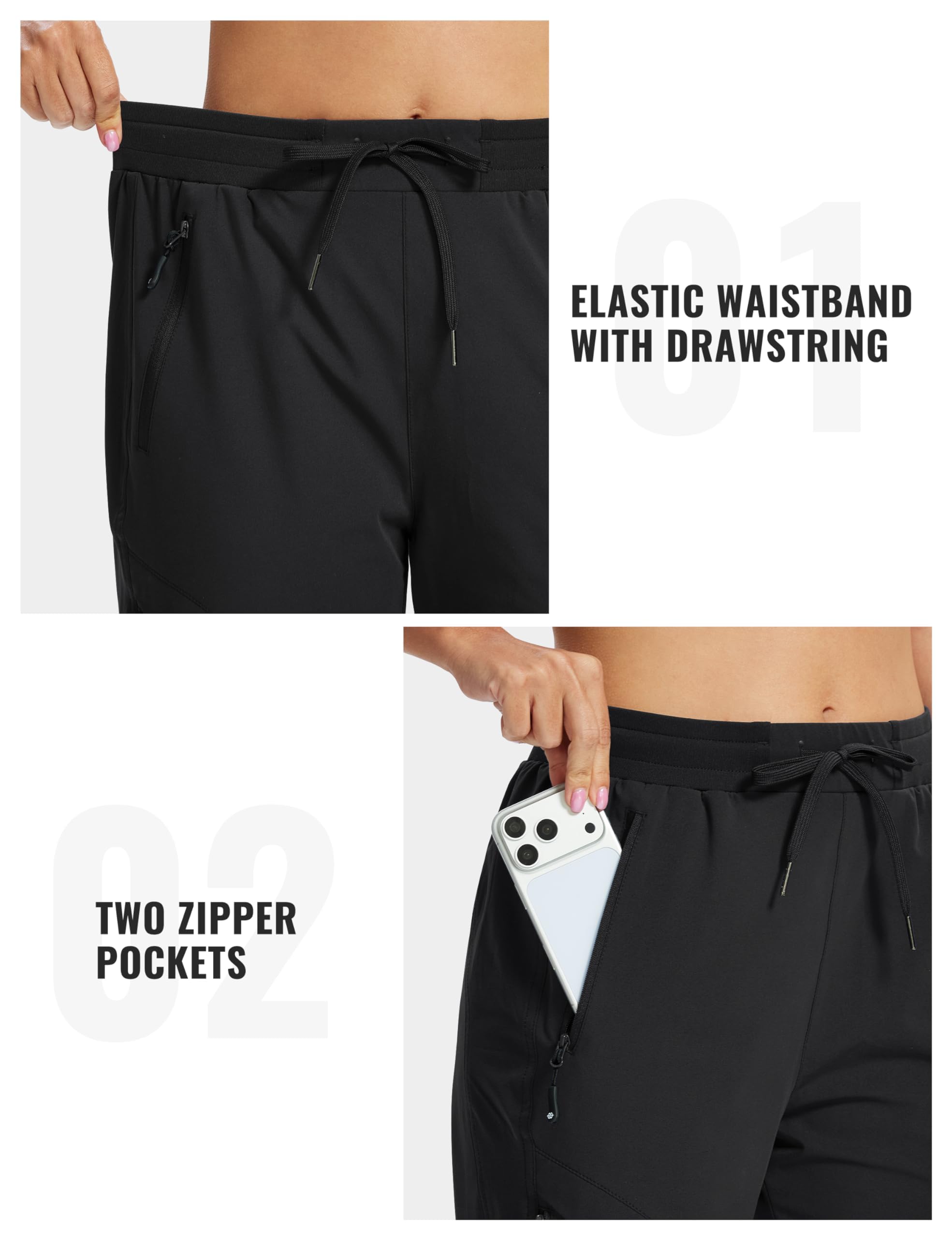 AIRIKE Pantalones Trekking Mujer Pantalones de Senderismo Impermeables Pantalon Cargo Elasticos Verano Pantalones de Trabajo con Bolsillos Cargo Ligeros al Aire Libre