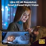 Hidden Camera 4K Ultra HD, Mini WiFi Spy Camera with Night Vision, Motion Detection & Real-Time App Alerts, SD Card & Cloud Storage, Battery Powered Indoor Security Camera for Home & Office