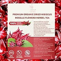 Vista 7 de Lamoone Té de hierbas de flores secas orgánicas de hibisco roselle cultivado orgánicamente en Tailandia, 100 g (3.52 oz)