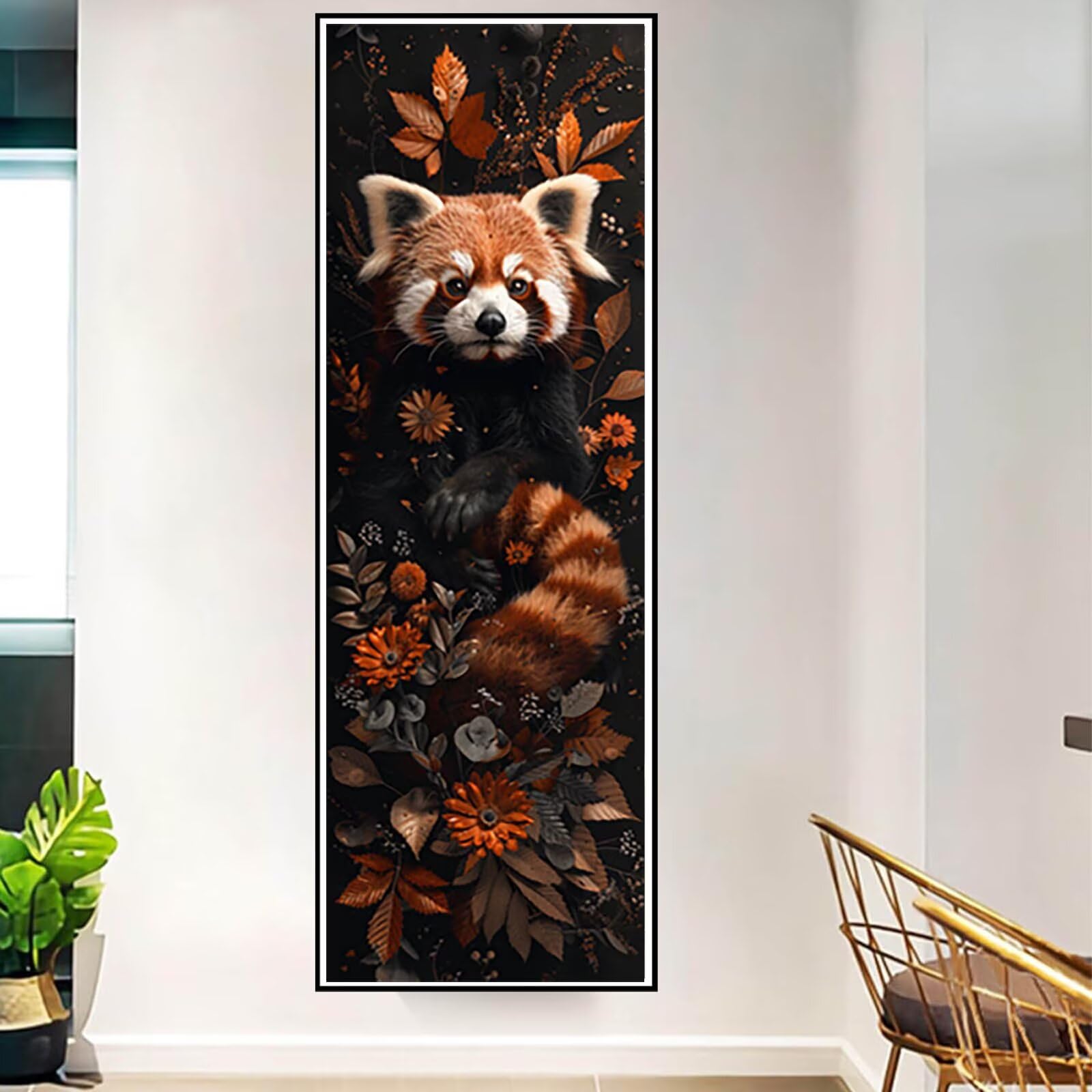 Diamond Painting Panda Peinture Diamant Adulte, Peinture Diamant Animal Conception de Motifs 5D DIY Strass Point de Croix Cristal Painting Loisirs Créatifs, Decoration Murale 50x150 cm -pg250401