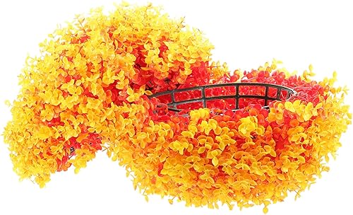 FOMIYES Bolas de topiario artificial de boj para plantas decorativas para bodas, fiestas, hogar, balcón, decoración de jardín, color naranja