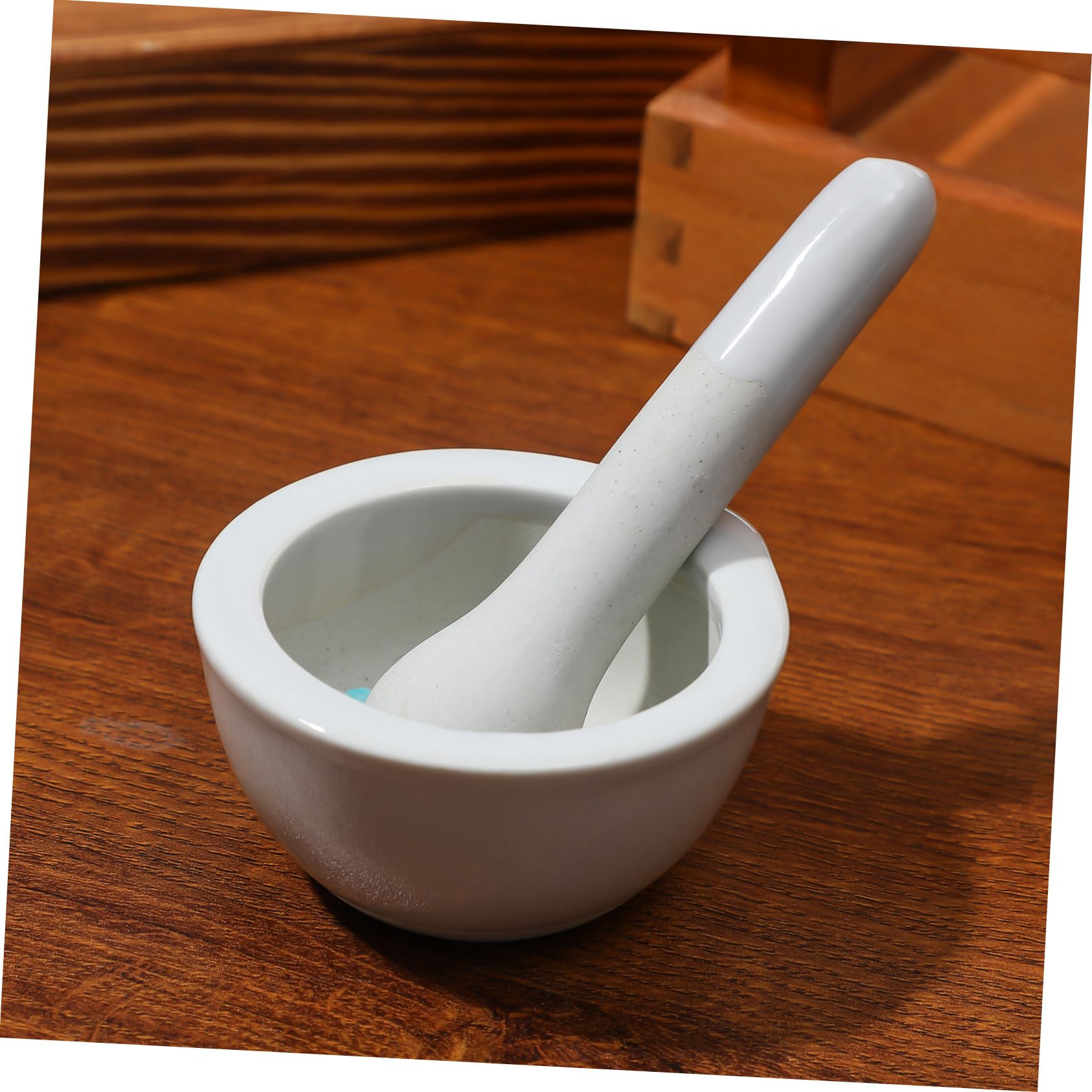 2 juegos Mortero y Mano Ergonómicos Cerámicos para Moler Especias y Medicinas Cuenco Resistente y Seguro para Cocina y
