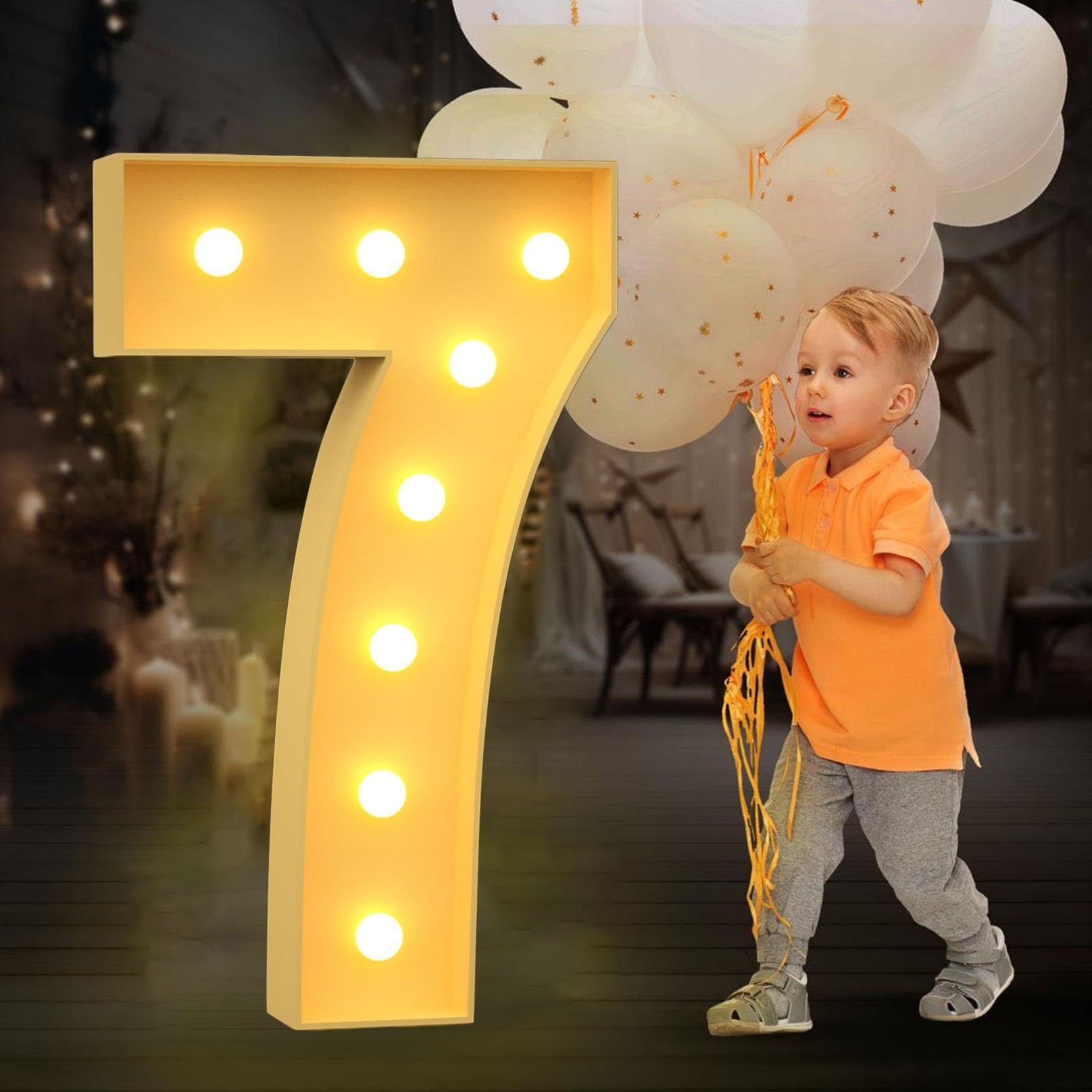 Lettres et Chiffres Lumineux Blancs prédécoupés en Mousse, Grand Format, à Monter soi-même, pour Anniversaires, Mariages, fêtes de Naissance et Anniversaires de Mariage (Couleur :