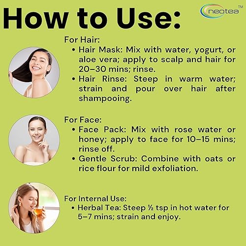 Miniatura 5 de Neotea Polvo de hoja de hibisco  Sembaruthi Ilai  300GM (10.58 oz)  Tratamiento natural de caída del cabello, promueve el crecimiento del cabello,