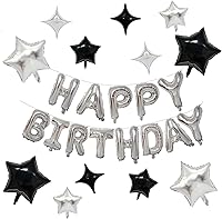 Vista 30 de KALOR Pancarta de Globos Dorados de Feliz Cumpleaños, Letras de Globos de Papel de Aluminio Mylar de 16 Pulgadas Letrero para Decoraciones de Fiesta