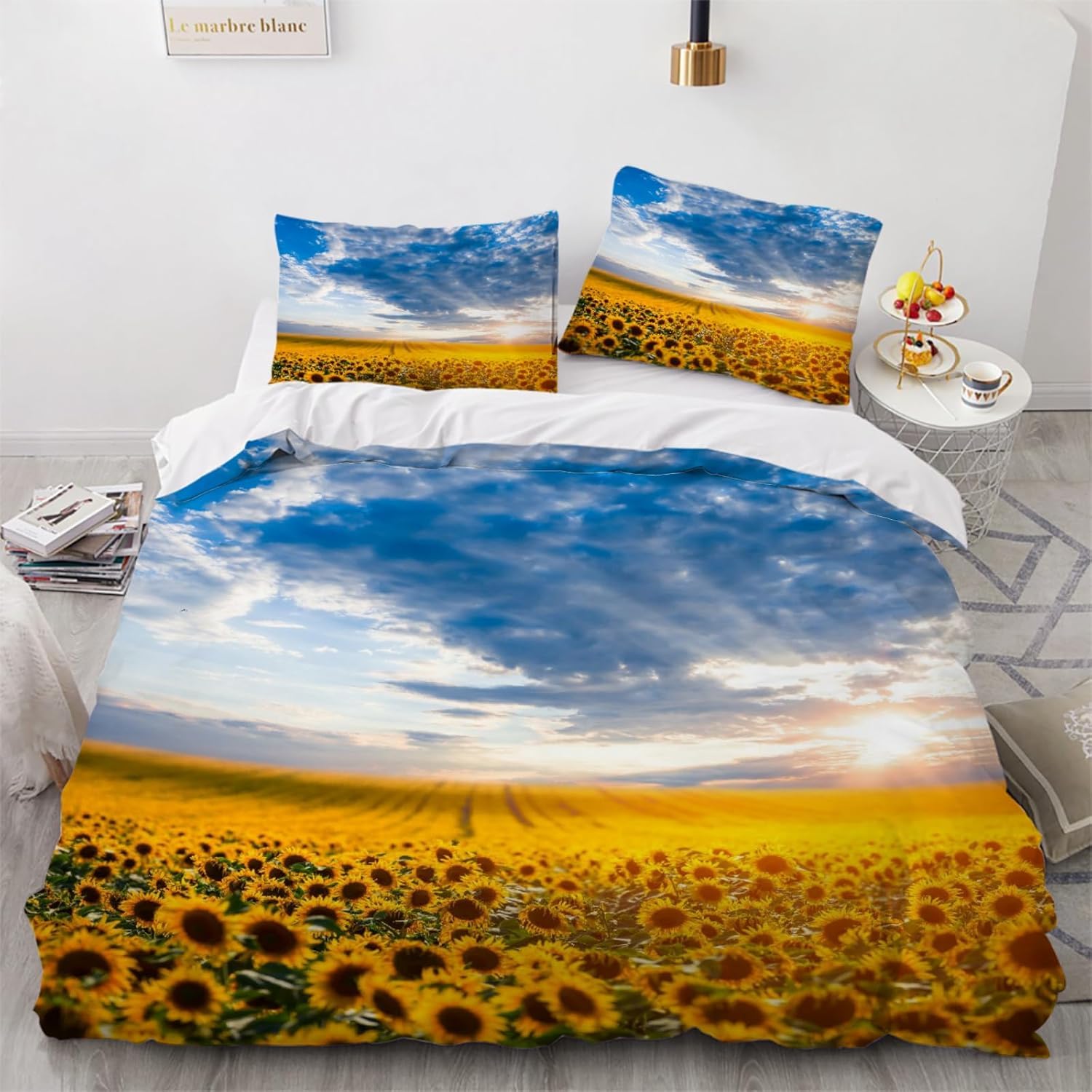 Housse de couette 240x260 3 pièces avec paysage imprimé 3D
