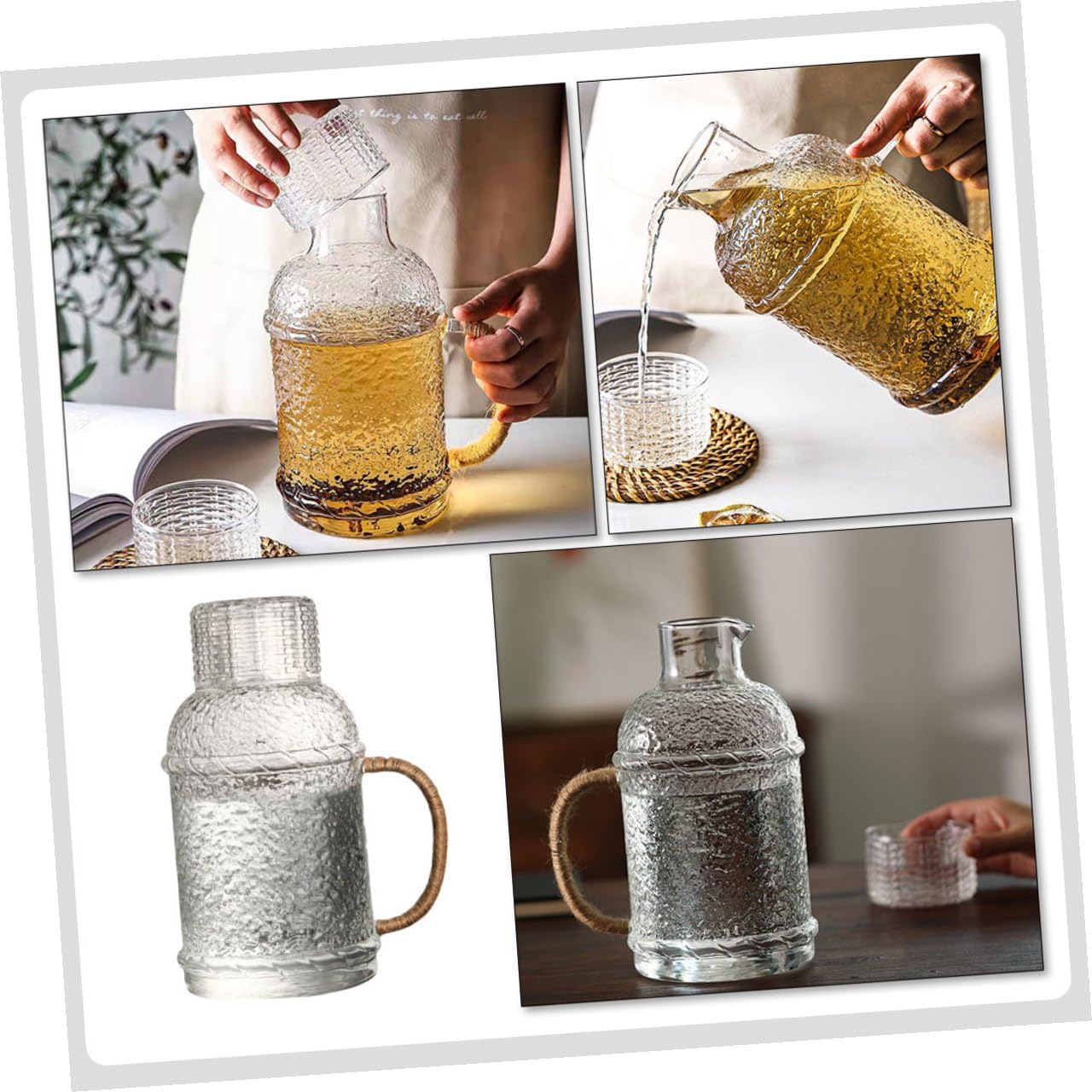 Glaskrug Wasserkocher 2,0l Aus Hitzebeständigem Glas Mit Deckel Transparenter Wasserkrug Für Zuhause Und Büro Großer Wasserbehälter Für Tee Und Kalte Getränke