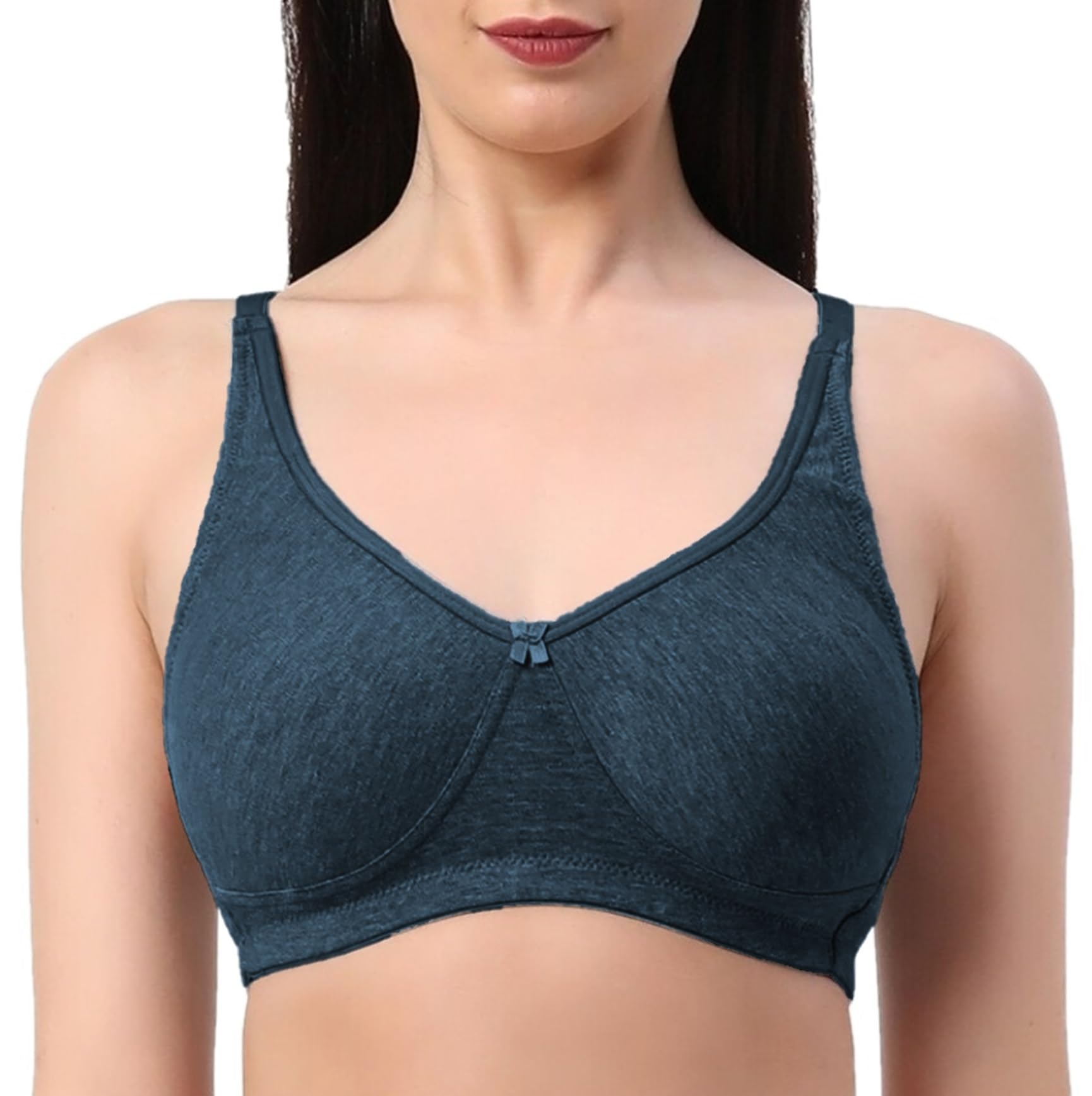 Love BellWomens Bra - Seamless, Moulded, Full Coverage, Double Layered, Non-Padded, Cotton Rich Everyday T-shirt Bra