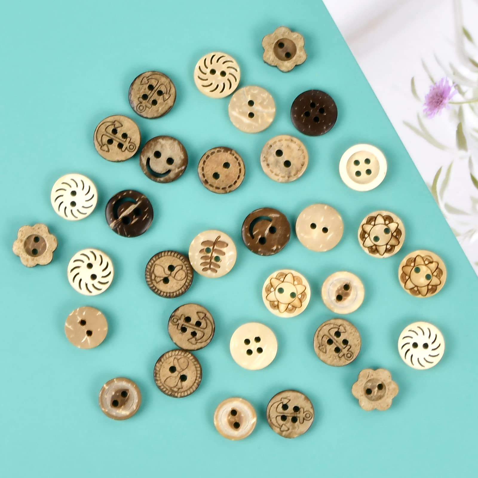 120 Pièces Boutons En Bois Boutons De Noix De Coco Boutons Enfant Bouton Boutons Pour Couture