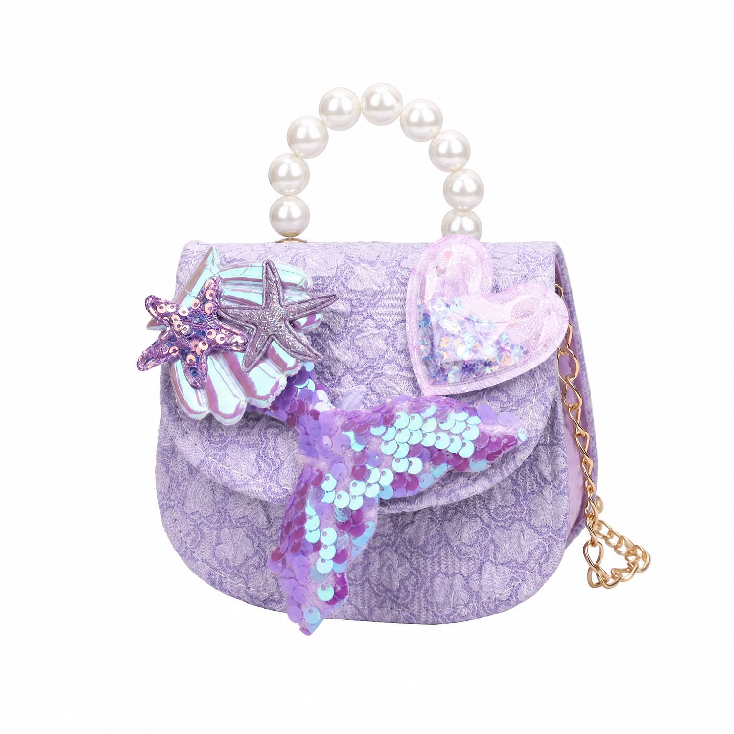 cybersnc Kids Purse for Girls 8–10 Years Purple Mermaid Sling Bag Cute Crossbody Shoulder Hand Bag Stylish Fashion Gift for Kids Birthday Return Gift for Girls 14 x 5 x 11 cm-picture-39