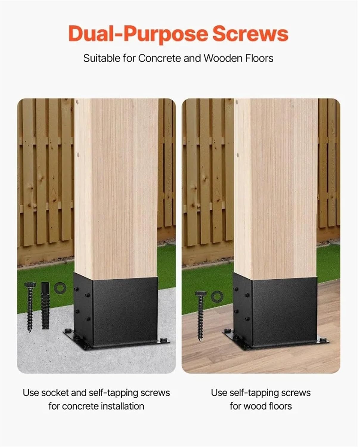 4 Pack 4x4 Post Base Brackets Wood Fen Post Anchor Inner Size 3.6x3.6 inch