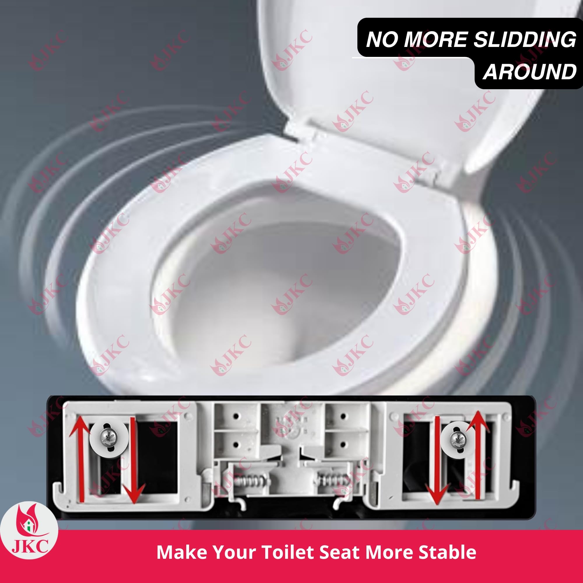 JKC SS Plastic Commode Seat Cover Hinges, Toilet Seat Screw Compatible with Toilet Seat Cover Hinges - 1 Pair (Left & Right) 4