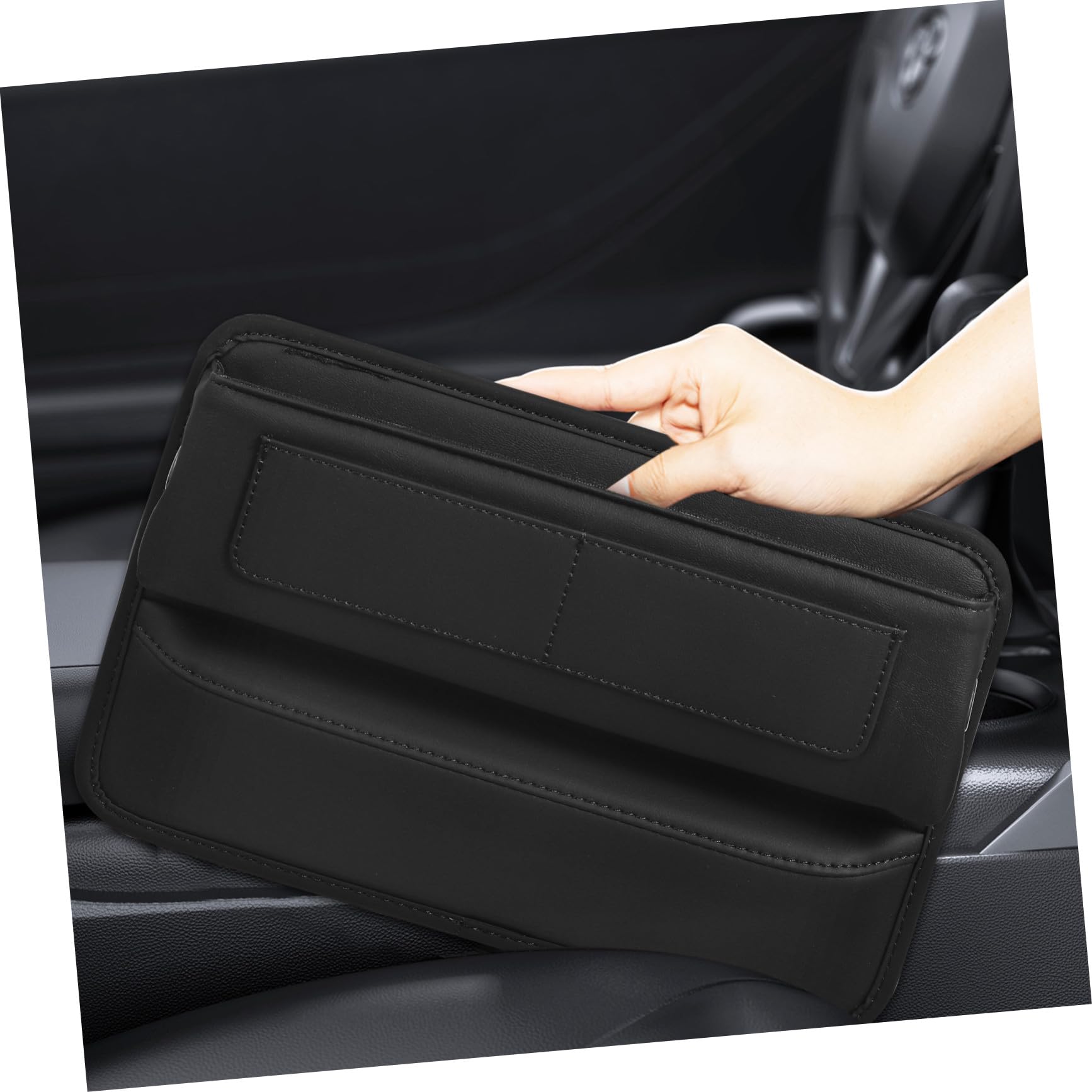 Caja Almacenamiento Asiento Coche Organizador Inserto Ranura con Compartimentos Protección Antideslizante para Consola y Asiento Vehículo Seguridad Conducción