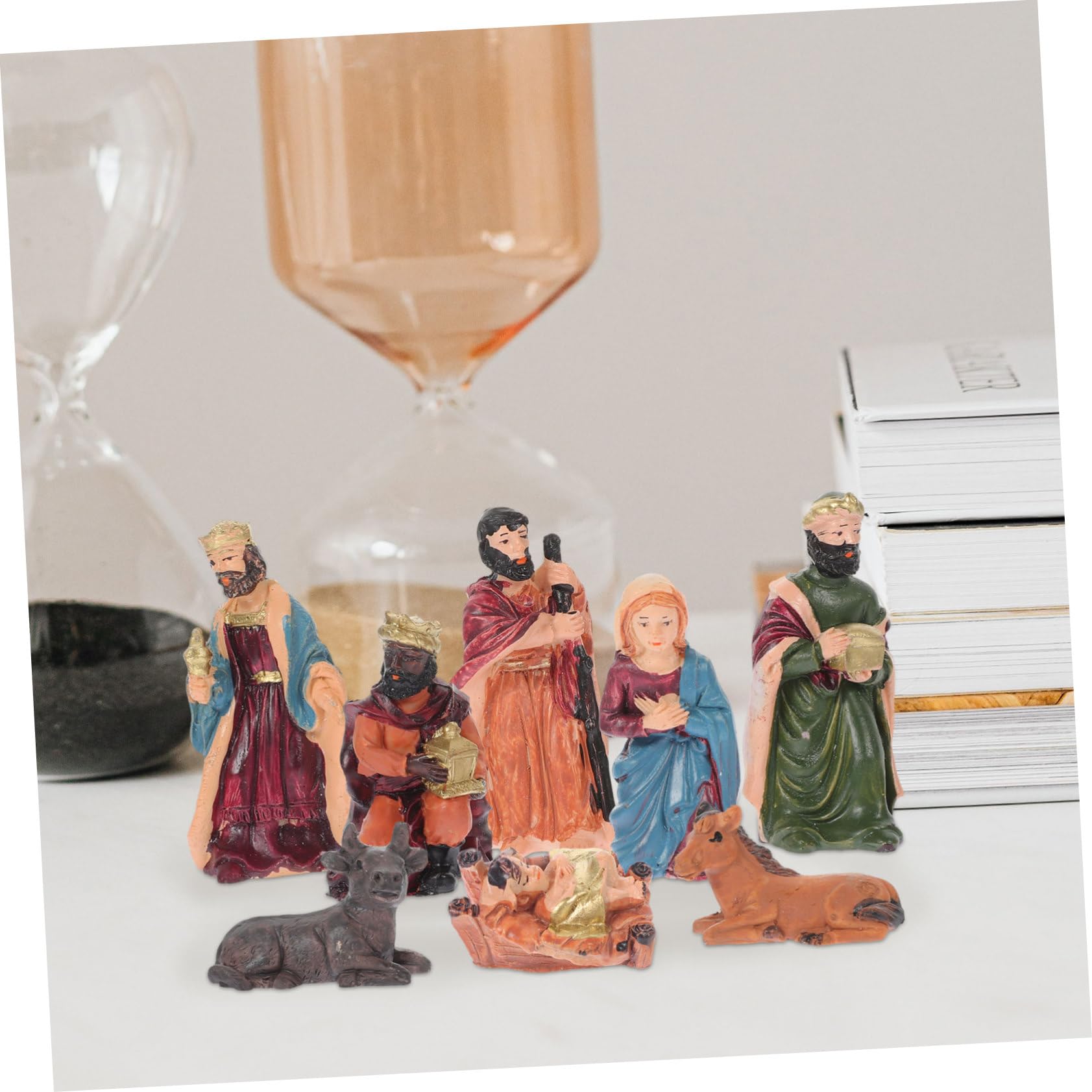 TOPBATHY 3 Sets Handgefertigte Weihnachtskrippe Aus Harz Mit Jesus Und Maria Krippenszene Ornamente Religiöses Für Zuhause
