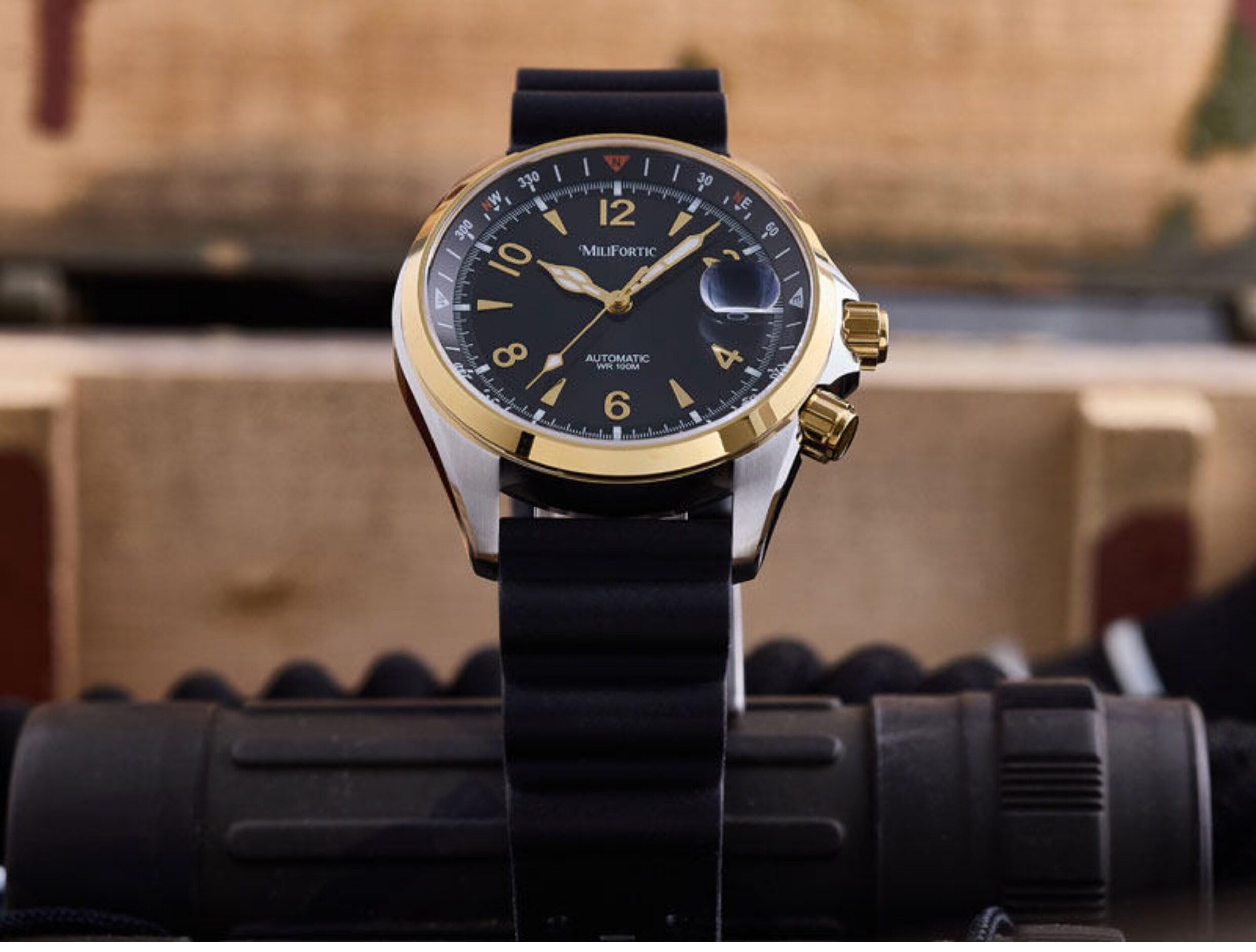 MiliFortic S089 - Reloj mecánico automático resistente al agua hasta 100 m para hombre