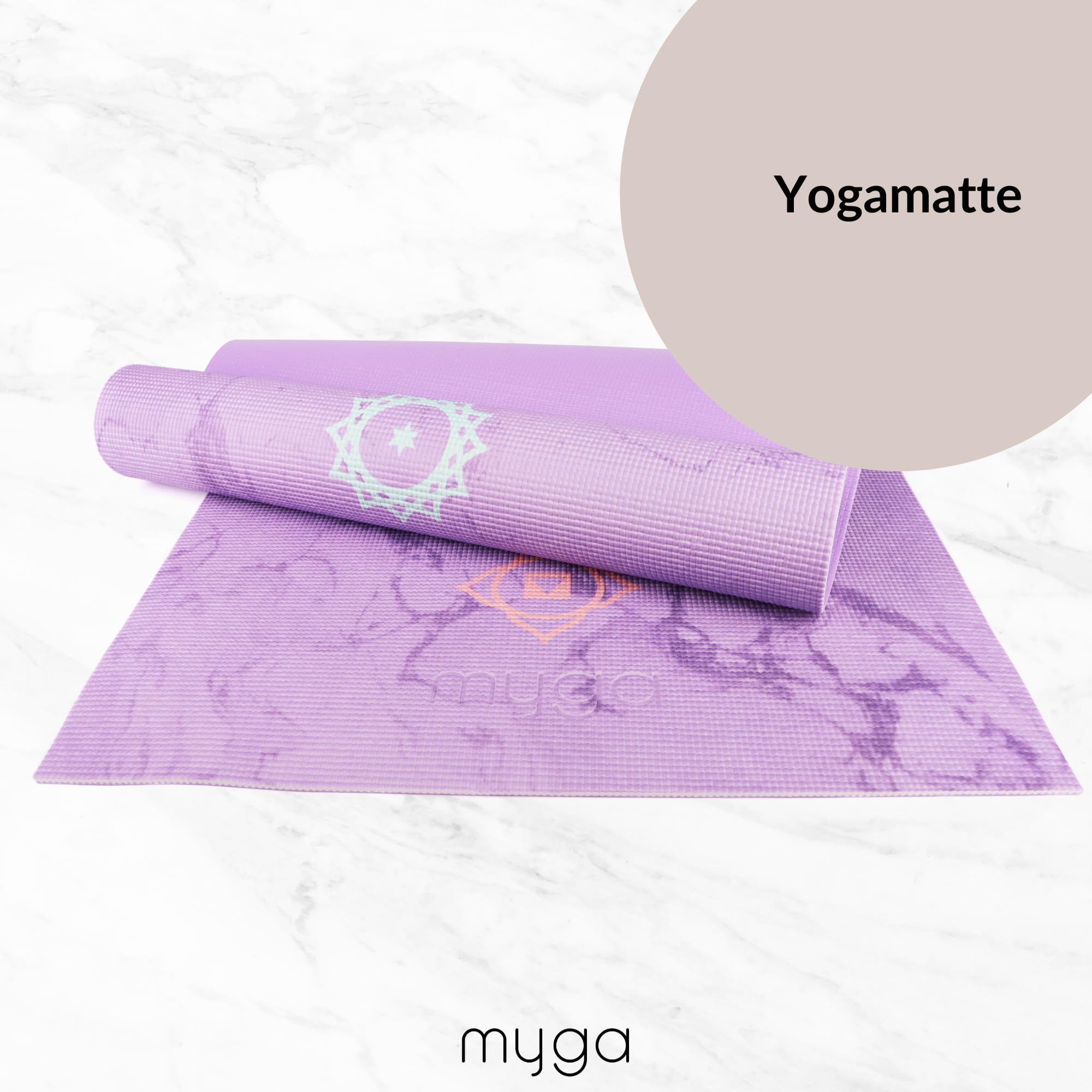 Myga Yoga Starter Kit | Komplettes Set mit Yogamatte, Yogablock & Gurt | rutschfest & Unterstützend | Ideal für Anfänger & Zuhause sowie Reisen | Unterschiedliche Druck Designs