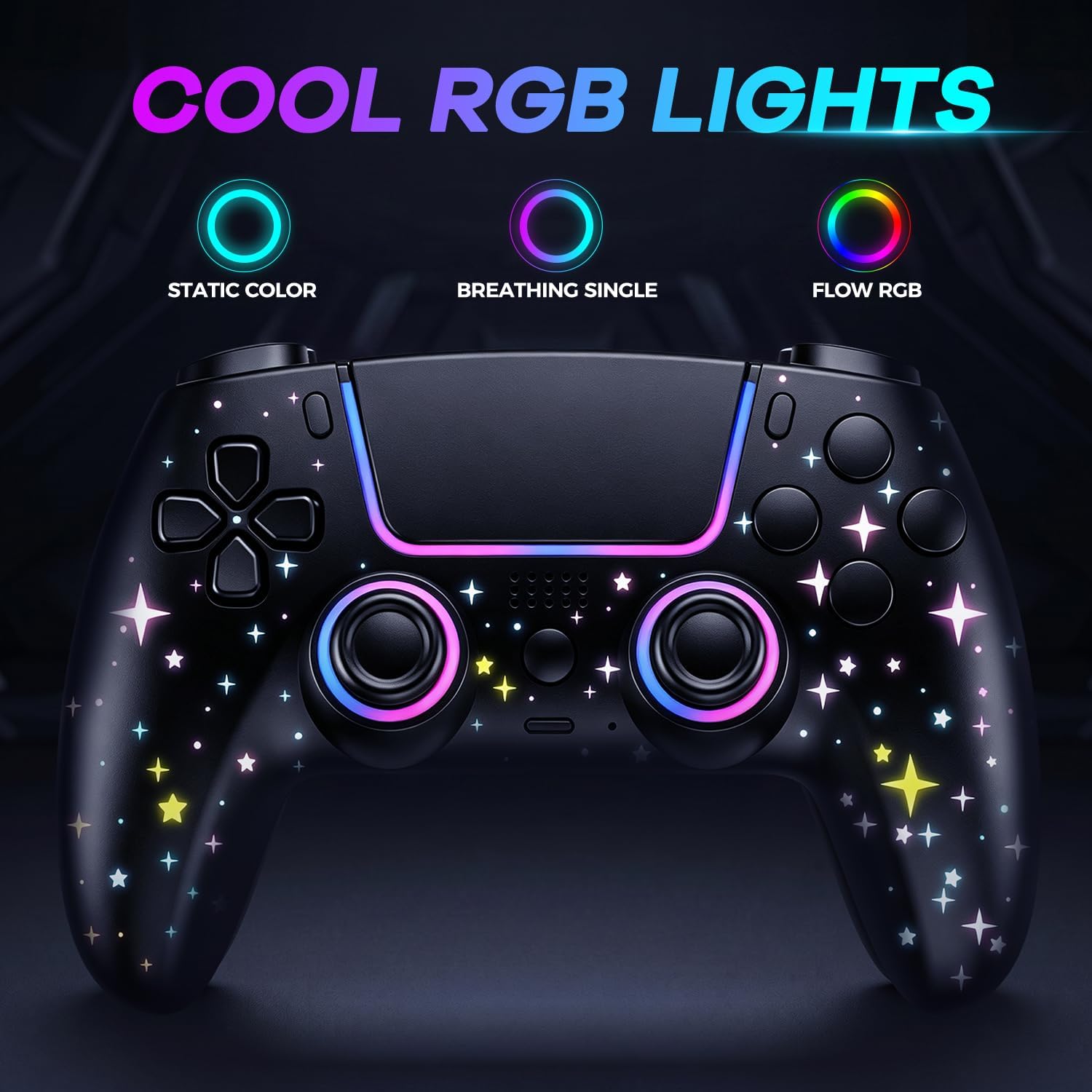 Pogriko Wireless Controller for PS5/Slim/Pro Console, RGB Lighting Wireless Gamepad with Programmable Back Button/Microphone/3.5mm Audio Jack/Dual Vibration/Motion Sensor 4 71ACiOWFS3L. SL1500