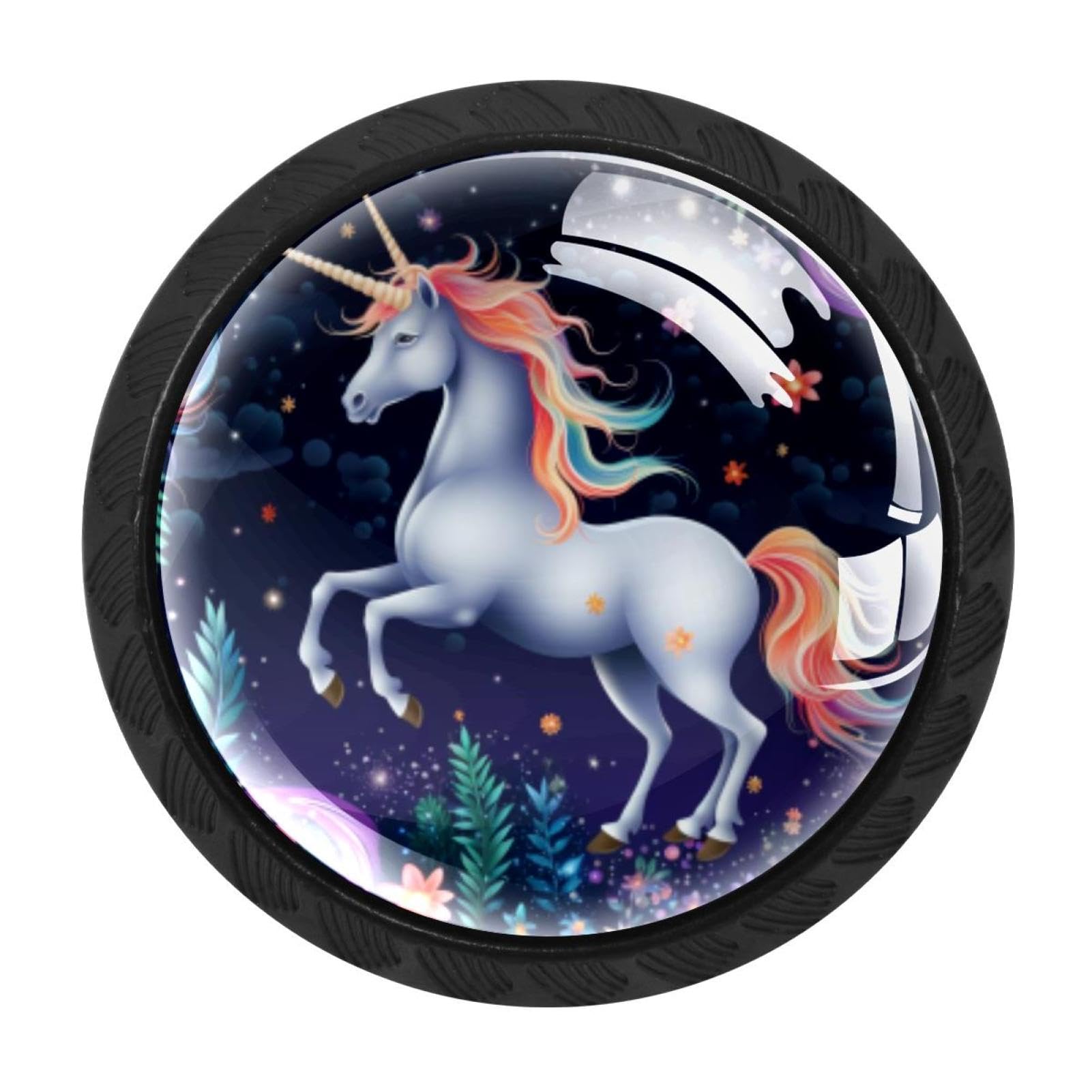 Chenzzzz Multicolored 03 4 Pieces Kitchen Cabinet Knobs Starry Unicorn Drawer Knobs Dresser Knobs Drawer Pulls Door Knobs Dresser Drawer Handles Knobs For Dresser Drawers