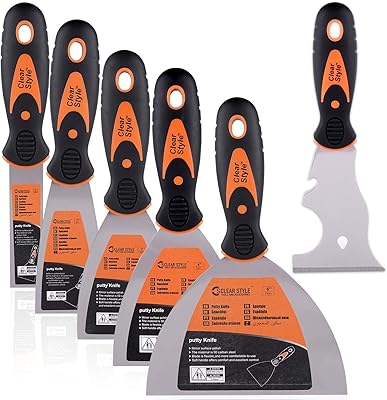 Putty Knife & Painters Knife 6 Pack by Clear Style