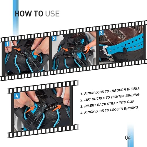 Miniatura 8 de G2 - Raquetas de nieve ligeras de 21253036 pulgadas con caja para los dedos, encuadernación de trinquete acolchada de EVA, elevación de talón, barra