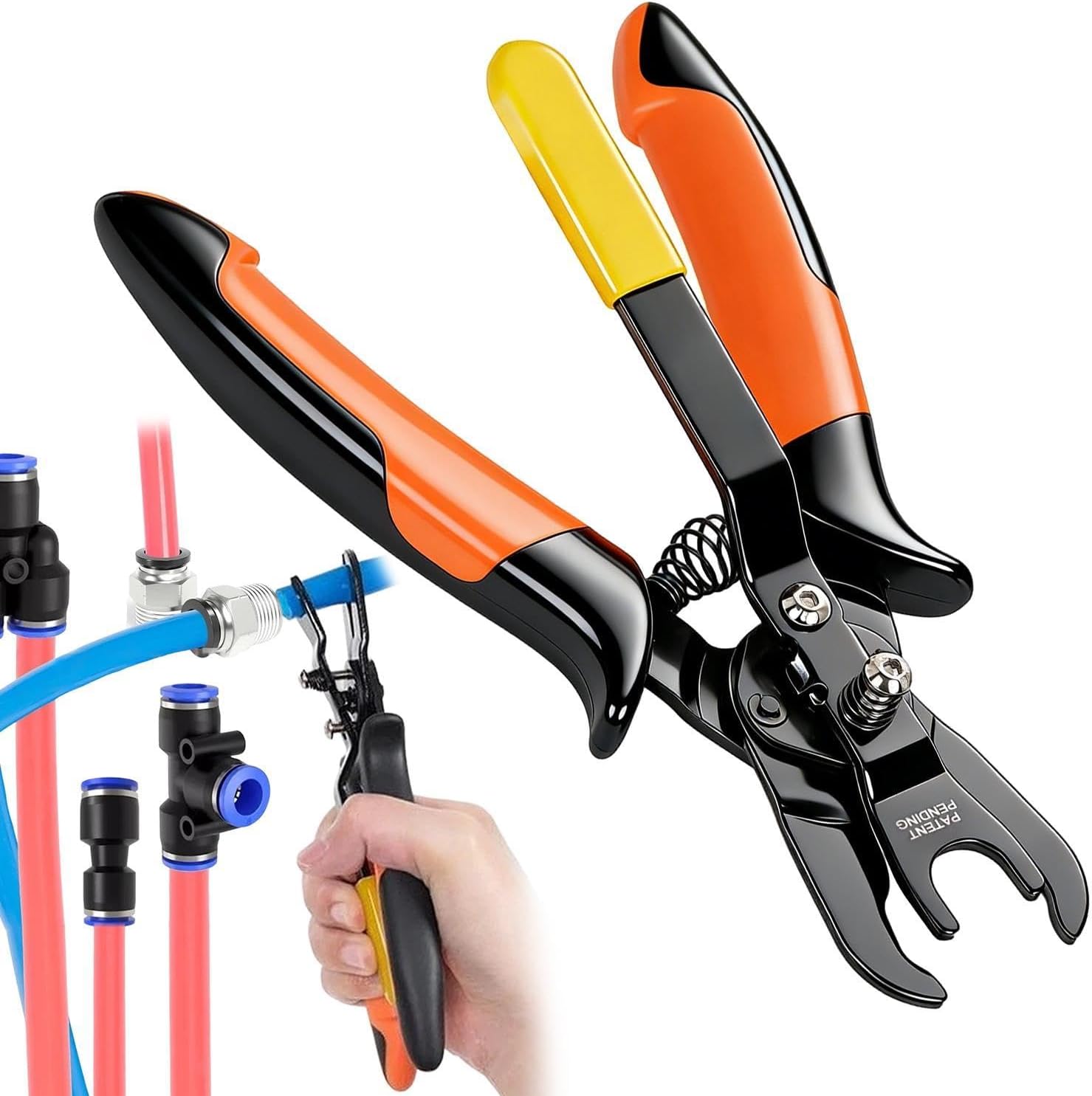 Air Line Tool, Push Connect Tongs, Air Hose Pliers, Sturdy Maintenance Accessory, Connector for Home Water Tubing Repair Plumbing Garage Workshop Daily Use 10.5x5x17.5cm/4.13x1.97x6.89 Inches