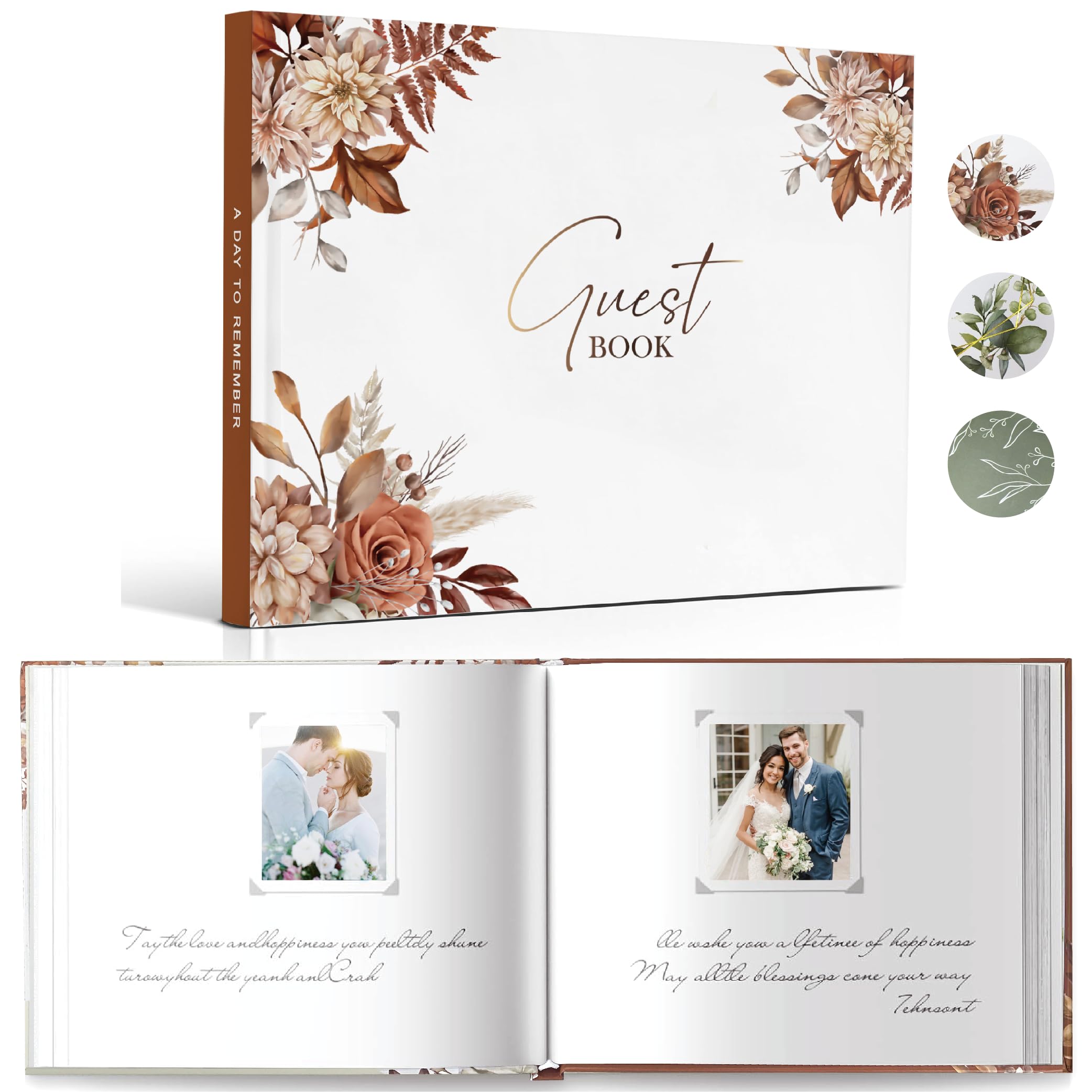 Weddinggiftswedding C-Autumn Wedding Guest Book For Wedding Reception- Elegant Polaroid Guestbook For Baby Shower,Birthday And Special Events,Guest Sign-In Book(Autumn)