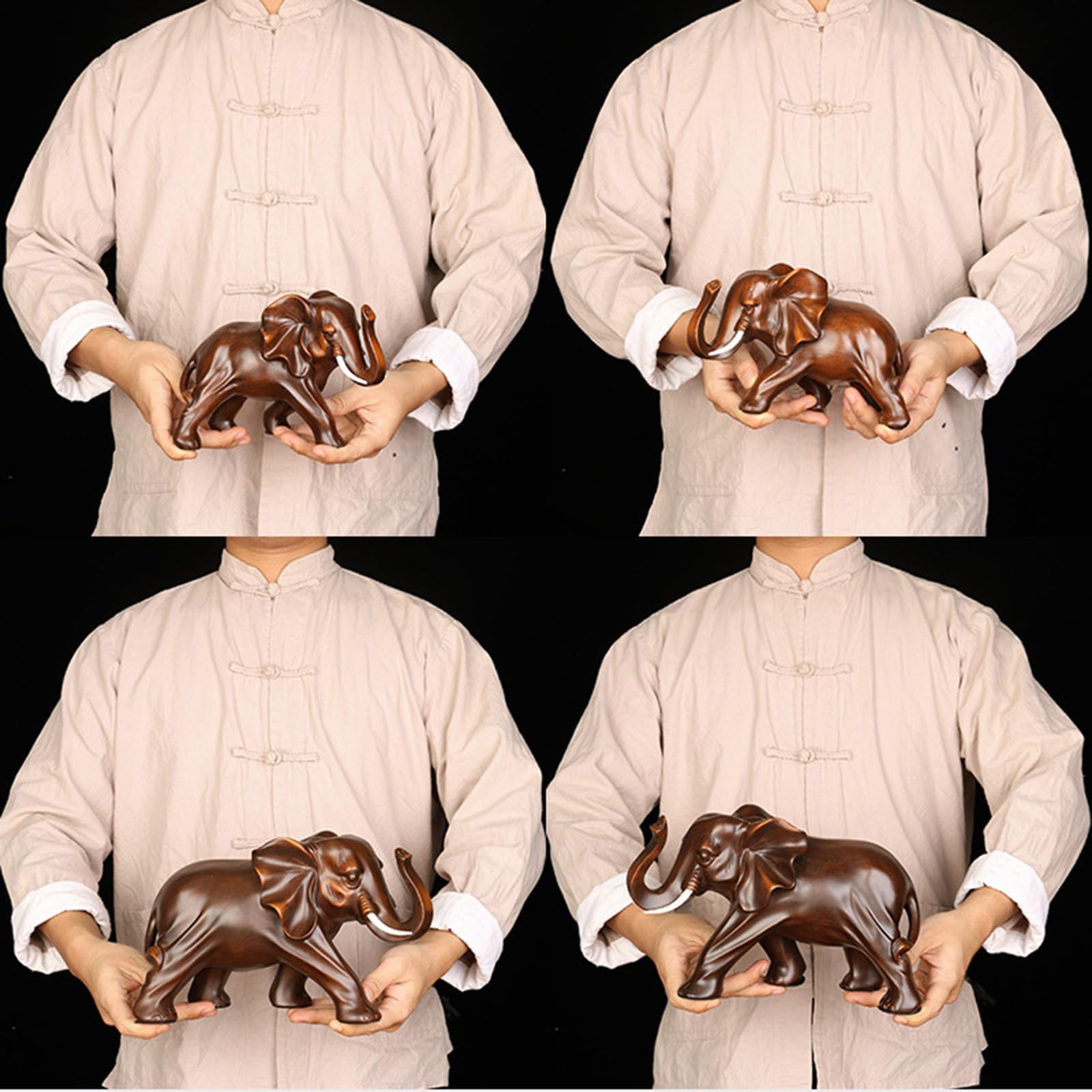 Decorazione Elefante, Statua Decorazione Elefante Bianco, Decorazione per Camera Letto,Soggiorno Appartamento Ufficio Armadietto del Vino, Resina,Golden Elephant
