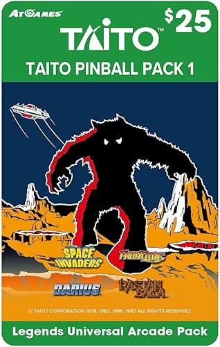 AtGames Taito Pinball Pack 1 tarjeta de juego para todas las máquinas de arcade Legends, descarga y juega Taito Pinball Games Darius, Front Line,