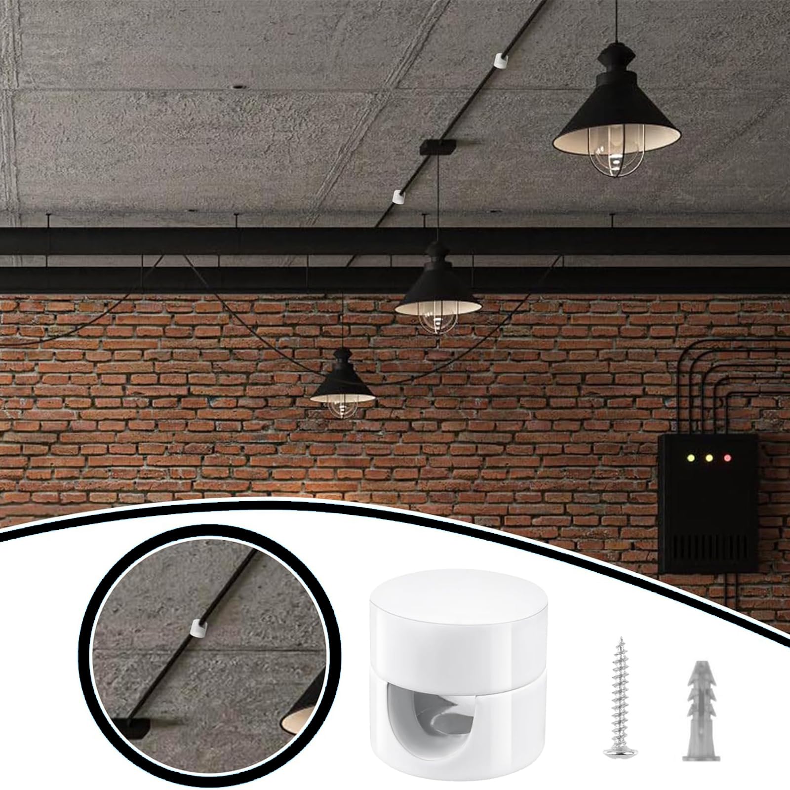 5 Pezzi Ferma Cavo,Perni da Parete E da Soffitto,Decentratore da Soffitto per Cavi Elettrici,Supporto in Superficie per Il Tuo Progetto Fai-Da-Te,per Decentratore Lampadario,Bianco