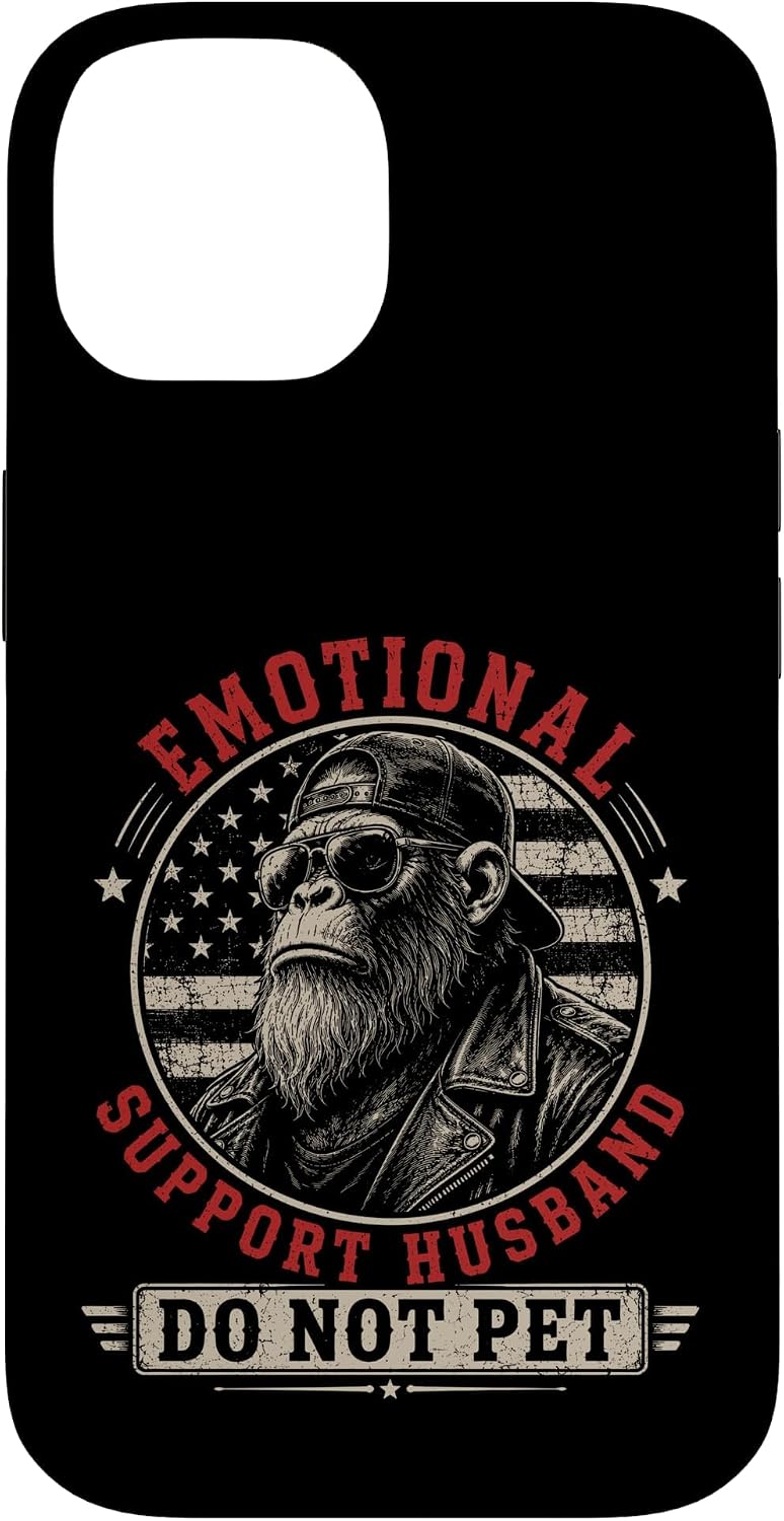 Monkey USA Emotional Support Husband Do Not Pet Funny Case for iPhone X/XS image 4