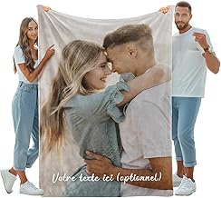 iDIY Personalised Blanket with Photo and Text – Personalised Blanket – Personalised Gift for Women, Men, Couple, Family – Valentine's Day, Father's Day, Mother's Day – 1 Photo