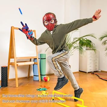 JIASHA 2 Pcs Spider Web Shooter for Kids Age 3-14,Super Hero Spider Launcher Toys,Interactive Fun Children's Educational,Spider Gloves,for 3-12 Year Old Boys and Girls Costume Cosplay Gift