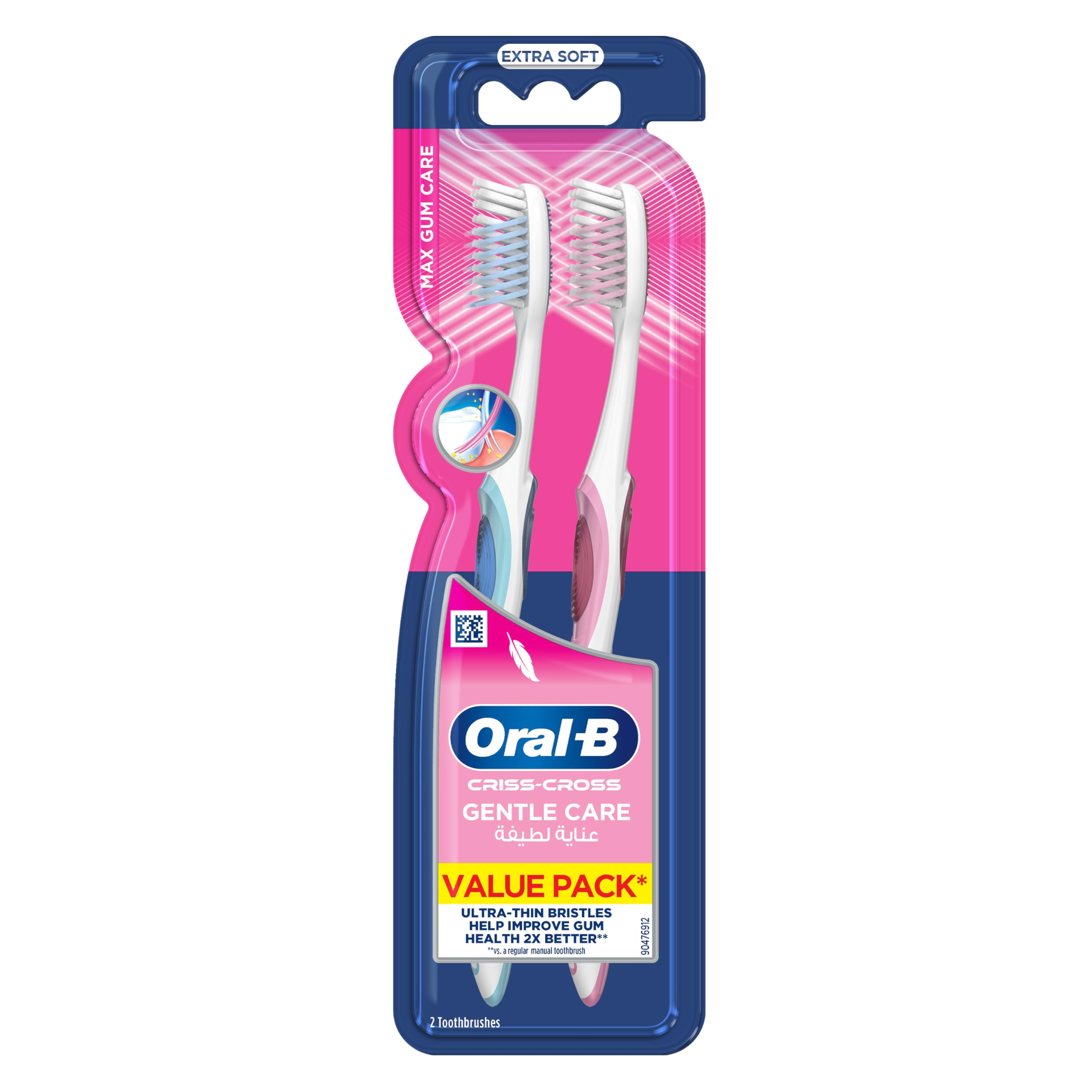 Criss Cross Gentle Care Manual Toothbrush, Extra Soft, 2ct