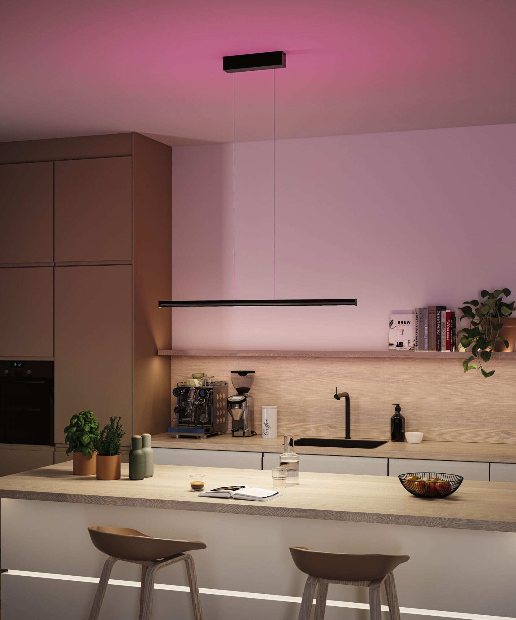 Paulmann 78477 LED Pendelleuchte Lesko RGBW+ dimmbar 2300lm / 370lm 19W / 3W Schwarz matt