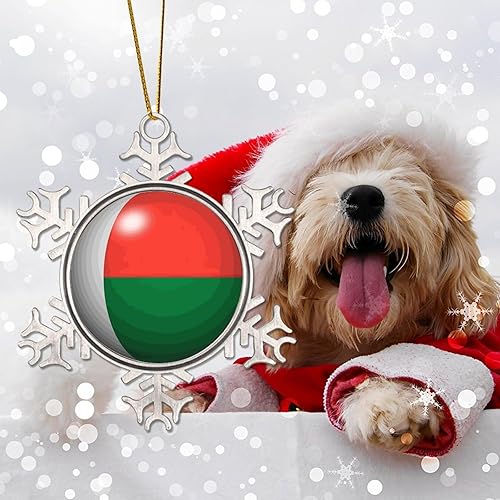 Vista 45 de Bandera de Kenia, adornos colgantes para árbol de Navidad, copo de nieve nacional, adorno de metal, recuerdo de Navidad, regalo de Kenia, decoración